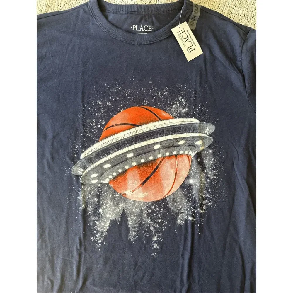 The Children's Place Boys Graphic Basketball Blue T-Shirt Size XXL 16 New